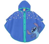 PERLETTI Cape de Pluie Stitch pour Fille Garçon - Poncho Pluie Résistant Léger Impérmeable Ecole Maternelle Extraterrestre 3 4 5 6 Ans - Veste Enfant Protection Neige avec Capuche et Boutons (Bleu)