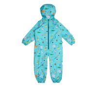 PERLETTI Combinaison Impermeable Enfant - Combinaison Pluie Enfant - Poncho Pluie Imperméable - Pratique et Léger avec un Sac de Rangement Compact - Éléments Réfléchissants - Zoo - 2 à 3 ans, Taille S
