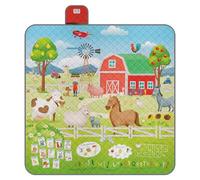 PERLETTI Couverture Pique Nique Enfants Imperméable Lavable - Nappe de Picnic Fille Fils Grand Portable Pliable Extra Large avec Sangle - Tapis Plaid Plage Randonnée Camping Parc (Ferme, 200x200 cm)