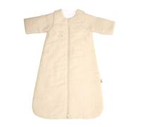 PERLETTI Gigoteuse Bébé 50-70 cm avec Manches - Sac de Couchage Bébé en Coton Bio - Turbulette Douce et Respirante pour Nuit et Sieste - Légère, Confortable et Sécurisée - Beige
