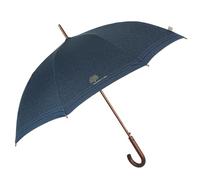 PERLETTI Green Parapluie Canne Ecologique Femme Automatique - Poignée en Bois Biodégradable - Parapluie Elegant Classique Réutilisable - Parapluie en Matériau Recyclé - Diamètre 116 cm (XL Bleu)