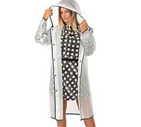 PERLETTI Imperméable Homme Femme avec Capuche - Coupe Vent Garçon Fille Détails Réfléchissants - Poncho Pluie Dame Monsieur Coupe Vent