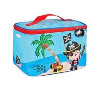 PERLETTI Lunch Box Enfant Imprimé Pirates Bleu Rouge - Sac Isotherme Repas Lavable Léger Ecole Primaire Maternelle - Boite a Gouter Portable Camping Pique Nique Voyage Garcon - 15x23x15cm (Pirate)