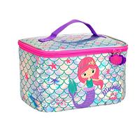 PERLETTI Lunchbox Fille avec Licorne Sirène - Lunch Box Enfant Fillette 3 4 5 6 Ans Ecole Primaire Maternelle - Sac Repas Isotherme Lavable pour Camping Pique Nique - Lunchbag Rose Argent (Sirène)