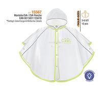 PERLETTI Manteau imperméable pour enfant 3/6 ans Eva semi-transparent avec bord vert cool Kids