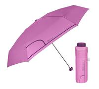 PERLETTI Mini Parapluie Femme Pliant Couleur Unie Rose - Petit Parapluie Super Compact de Poche Ultra Léger - Ombrelle Dame Ouverture Manuelle Coupe Vent - Diamètre 90 cm (Rose Clair)