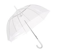 PERLETTI Parapluie Canne Blanc de Mariage Femme Fille - Long Parapluie de Mariée Femmes - Parapluie Automatique Anti Pluie Neige Soleil Léger Résistant et Coupe Vent - Diamètre 89 cm (Transparent)