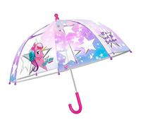 PERLETTI Parapluie Cloche Enfant Transparent et Licorne - avec Bordure phosphorescente - Parapluie Fille Rose