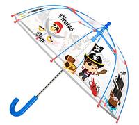 PERLETTI Parapluie enfant 42/8 manuel, POE, pirates, structure et tiges en fibre de verre, anti-vent, Cool Kids, 15602, unique, Couleur, único, Décontracté