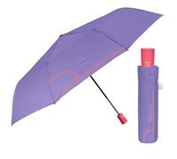 PERLETTI Parapluie Femme Pliant Automatique Motif Rayé Pois Fleur - Ombrelle Dame Incassable Compact Anti Retournement - Parapluie Mini Petit Pliable - Diamètre 96 cm (Mauve)