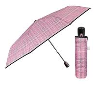 PERLETTI Parapluie Femme Pliant Ouverture et Fermeture Automatique - Ombrelle Femmes Pliable Coloré à Motifs Sac à Main Voyage - Parapluie Dame Fille Incassable (Tweed Rose)