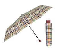 PERLETTI Parapluie Pliant pour Femme avec Motif Écossais - Parapluie Plegable Compact Résistant au Vent avec Ouverture Manuelle - Mini Ombrelle Fille Petit Solide - Diamètre 97 cm (Jaune à Carreaux)