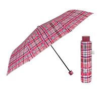PERLETTI Parapluie Pliant pour Femme avec Motif Écossais - Parapluie Plegable Compact Résistant au Vent avec Ouverture Manuelle - Mini Ombrelle Fille Petit Solide - Diamètre 97 cm (Rouge à Carreaux)