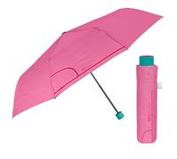 PERLETTI Parapluie Pliant pour Femme avec Ouverture Manuelle - Parapluie Plegable Compact Résistant au Vent - Mini Ombrelle Fille Petit Solide - Diamètre 97 cm (Rose)