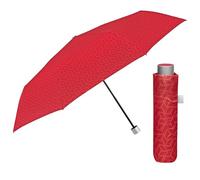 PERLETTI Parapluie Pliant pour Femme avec Ouverture Manuelle - Parapluie Plegable Compact Résistant au Vent - Mini Ombrelle Fille Petit Solide - Diamètre 97 cm (Géométrique Rouge)