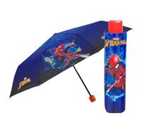 PERLETTI Parapluie Pliant Spider Enfants 7 8 9 Ans - Paraplui Homme Araignée pour Enfant Garçon Résistant Ultra Léger - Petit Parapluie avec Super Héros Marvel - Diamètre 91 cm (Bleu)