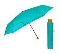 PERLETTI Parapluie Pliant Super Slim Manuel Homme Femme - Parapluie Mini Compact Léger Coupe Vent pour Voyage - Petit Parapluie Pliable Résistant Couleur Unie Incassable - Diam 91 cm (Bleu Lagon)