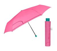 PERLETTI Parapluie Pliant Super Slim Manuel Homme Femme - Parapluie Mini Compact Léger Coupe Vent pour Voyage - Petit Parapluie Pliable Résistant Couleur Unie Incassable - Diam 91 cm (Rose Bonbon)