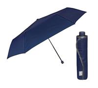 PERLETTI Parapluie Pliant Super Slim Manuel Homme Femme - Parapluie Mini Compact Léger Coupe Vent pour Voyage - Petit Parapluie Pliable Résistant Couleur Unie Incassable - Diamètre 91 cm (Bleu Foncé)