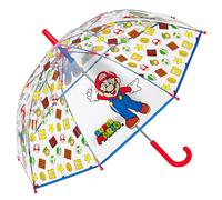 PERLETTI Parapluie Transparent Cloche Super Mario pour Enfants 3 4 5 6 Ans - Ombrelle Fils Fille avec Mario Jeu Vidéo Ouverture Manuelle - Parapluie Canne Enfant Garçon Résistant - Diamètre 69 cm