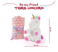 Perletti Unicorn Tiara Teddy With Blanket 22 Cm Rose Enfants