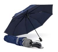 PERLETTI Petit Parapluie Homme Femme Réfléchissant Ouverture Fermeture Automatique - Ombrelle Dame Monsieur Anti Retournement - Mini Parapluie Pliant Incassable Technology (Bleu)