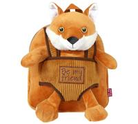 PERLETTI Petit Sac à Dos Peluche Renard pour Enfant Garçon Fille 3 4 5 Ans - Mini Cartable de Voyage Réversible et Animal Amovible École Maternelle - 22x25x3 cm (Renard)