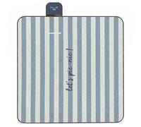 PERLETTI Picnic Blanket 200x200 cm - Waterproof and Padded Picnic Mat - Large Outdoor Blanket for Beach, Camping and Garden - Comfortable and Durable - Striped Pattern