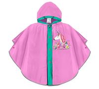 PERLETTI Poncho Pluie Imprimé Licorne pour Fille Enfant 3 4 5 6 Ans - Cape de Pluie Imperméable Léger Capuche et Boutons - Manteau EVA Résistant Détails Réfléchissants - Cool Kids