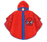 PERLETTI Poncho Pluie Spider Rouge pour Enfant 3 4 5 6 Ans - Vetement Garçon Impérmeable Protection Neige - Cape de Pluie Bleu avec Capuche et Boutons Homme Araignée (Rouge)