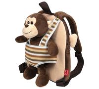 Sac Ã dos rÃ©versible avec peluche fille Perletti Max Monkey Marron 25x22x5 cm
