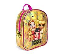 PERLETTI Sac a Dos Rainbow High Or Pailleté Léger pour Fille - Sac de Voyage Enfant Rubby Poppy Sunny Ecole Maternelle - Sac à Dos Petit Cartable Résistant Coloré Bretelles Reglables - 28x24x10 cm