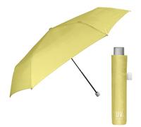 PERLETTI Super Compact Parapluie Anti UV Femme - Mini Parapluie Pliant de Poche Voyage avec Protection Solaire Couche Noir - Parapluie Multicolore Petit Pluie Soleil - Diam 91 cm (Jaune Pastel)