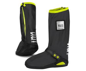 PERLETTI Surchaussures Imperméables Lavable pour Homme Femme - Couvre Chaussures Pluie avec Semelle Antidérapante Renforcée et Détails Réfléchissants