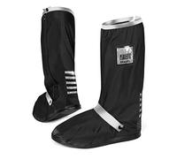 PERLETTI Travel Couvre Chaussures Noir Imperméables Résistants Réutilisables - Surchaussures Étanches Pluie Neige Boue - Détails Réfléchissants Semelle Antidérapante Renforcée (L (43/45 EU), Argenté)