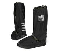 PERLETTI Travel Couvre Chaussures Noir Imperméables Résistants Réutilisables - Surchaussures Étanches Pluie Neige Boue - Détails Réfléchissants Semelle Antidérapante Renforcée