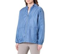 PERLETTI Veste Femme Impermeable à Capuche Détails Réfléchissants - Poncho Pluie Fille Coupe Vent Sport Running Pliable - Manteau Femme Hiver Léger Résistant - Veste de Pluie Neige Fluo (Bleu, M)