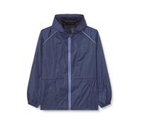 PERLETTI Veste Homme Impérmeable à Capuche Détails Réfléchissants - Coupe Vent Homme Résistant Léger Sport Running Pliable - Poncho Veste de Pluie Neige Impermeable Voyage Fluo Hiver (Bleu, L)