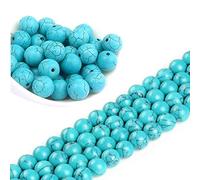 Perlin - 70 perles turquoise 6 mm en pierre précieuse naturelle - Chaîne de perles rondes bleues G41