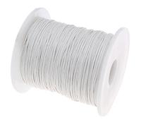 Perlin - 75 m de cordon en coton ciré, blanc, 1 mm, ciré, pour bijoux - C163