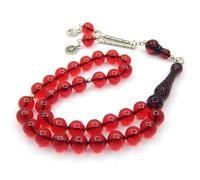 Perlin Collier de prière Perles de prière Tesbih Tasbih Tespih Misbaha Subha - 33, 10 mm Forme ronde - Chapelet musulman islamique avec perles de prière ethniques - Bijoux bracelets, M, Acrylique