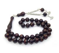 Perlin Collier de prière Tesbih Tasbih Tespih Misbaha Subha - 33, 10 mm Rond - Chapelet musulman islamique - Perles de prière ethniques - Bijoux bracelets, M, Acrylique