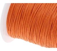Perlin Cordon en coton ciré - 1 mm - Fil de coton ciré - Fil de cire pour macramé - 75 m - Pour la fabrication de bijoux, bracelets - Orange