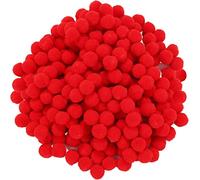 Perlin DEK38 - Lot de 125 pompons en peluche - 20 mm - Rouge - Pour couture - Pour bricolage amusant et créatif