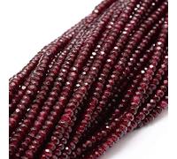 Perlin G105 Lot de 30 perles en agate semi-précieuse à facettes, 4 mm, fil rouge, rondes, semi-précieuses, pour bijoux