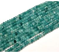 Perlin G189 Lot de 30 perles en agate Bleu 4 mm