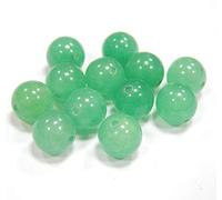 Perlin G291 Perles de pierres précieuses rondes en aventurine verte 10 mm avec trou pour enfiler les bijoux