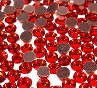 Perlin Hotfix SS16 Lot de 2880 pierres strass rondes en verre à dos plat de 4 mm - Pierres précieuses rondes en cristal - 3,4 à 4 mm (rouge siam)