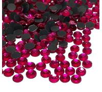Perlin Hotfix - SS20 - Lot de 1440 pierres strass - Pierres strass - 5 mm - Rose fuchsia - Qualité AAA - À repasser - Autocollant - 495