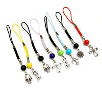 Perlin Lot de 10 porte-clés pour téléphone portable - Porte-clés de voiture - Porte-monnaie - Pendentif - Décoration - Cordon de téléphone portable, mélangé, veux dire